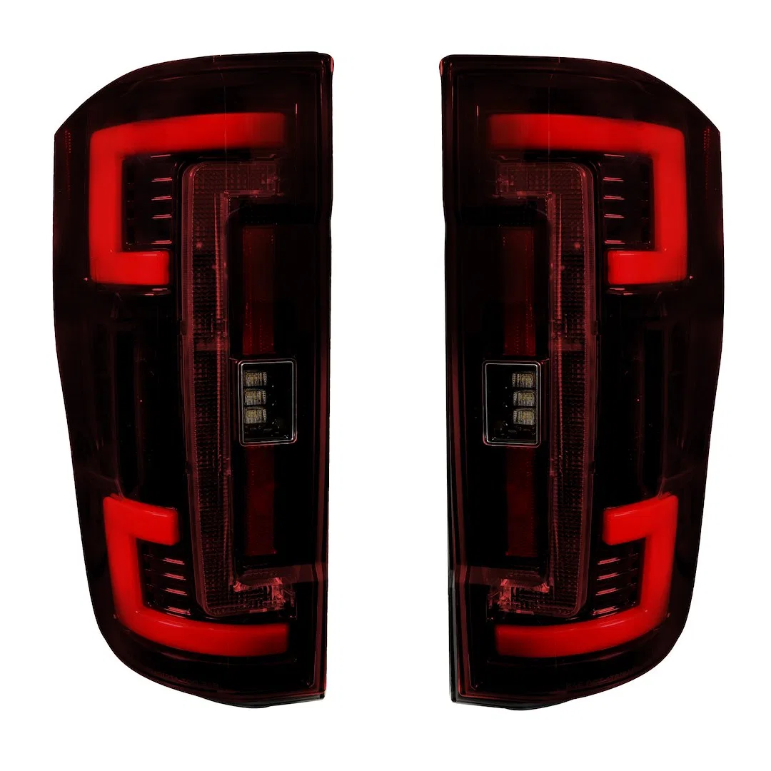 264399LEDRD – RECON ACCESS Tail Light Assembly, Red Lens Chrome Housing OLED Red Bulbs Set Of 2